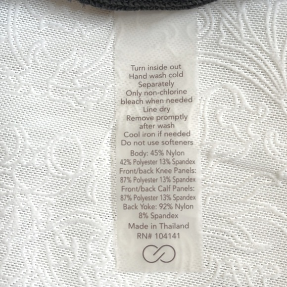 CALIA high waist full length leggings. Dark grey and cream. Size US M - Picture 7 of 10